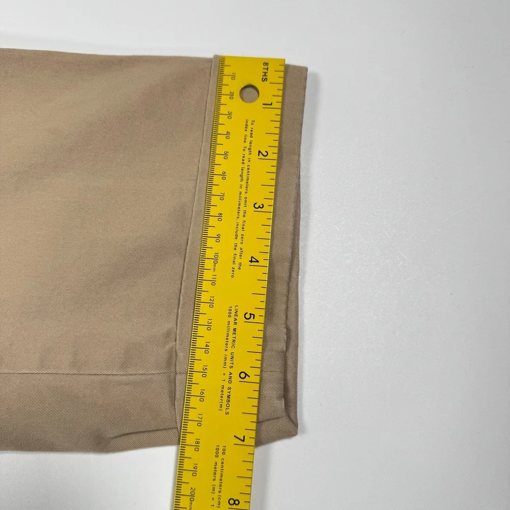 Polo Ralph Lauren Mens 34x32 Tan Stretch Chino Pants Flat Front Cuffed Hem
